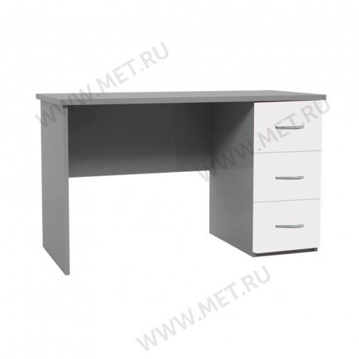 СК01-02 Письменный стол для врача  однотумбовый - цвет ЛДСП полностью белый от производителя