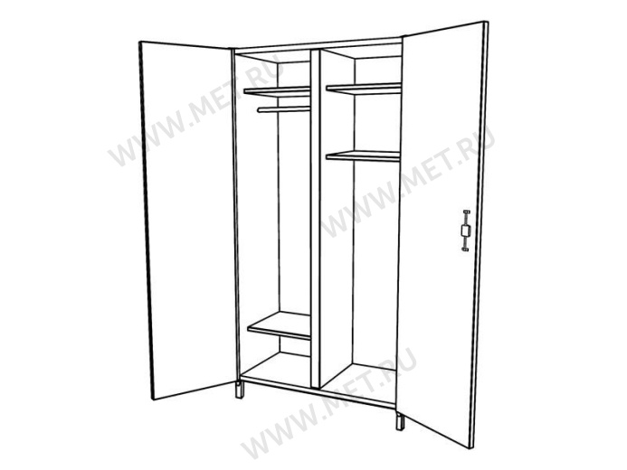 МШ-2-06 (90*46*185) Шкаф для одежды и хозяйственного инвентаря от производителя