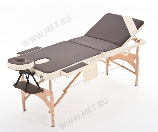 Wendermann Wood 02 Стол массажный переносной трёхсекционный, деревянный, коричнево-кремовый от производителя