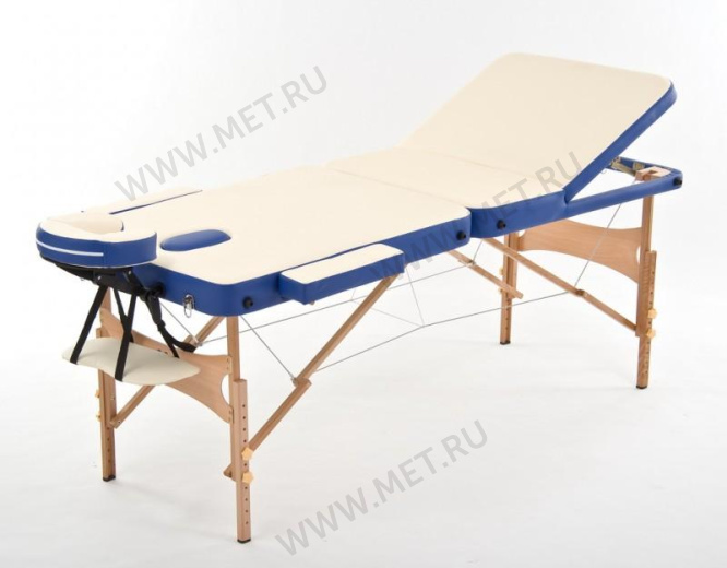 JF-AY 01 Стол массажный складной деревянный, трёхсекционный, кремово-синий от производителя