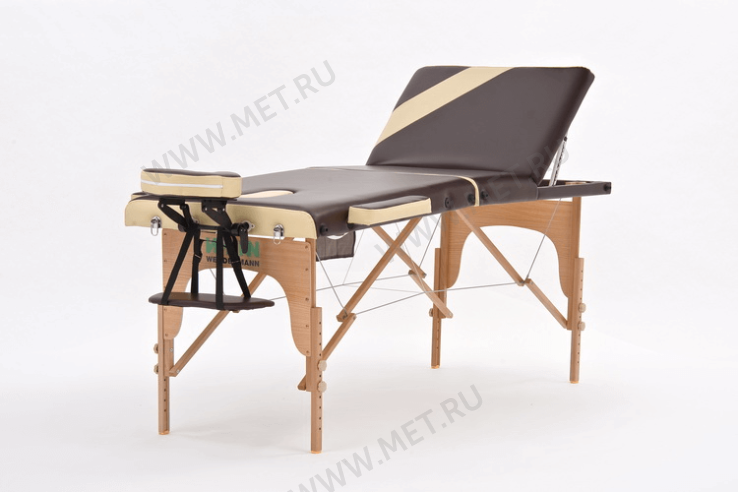 JF-AY01 Массажный складной трёхсекционный стол с рамой из бука, коричнево-бежевый от производителя