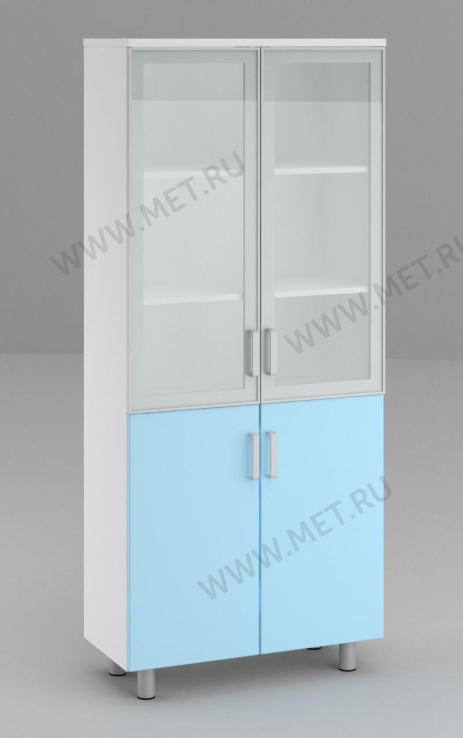 ШК13-01 МДФ Шкаф для документов с витриной и дверцами из МДФ (800*382*1860) от производителя