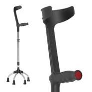 Четырехопорный костыль с цельной опорой под локоть