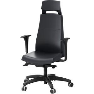 Кресло  с подголовником и подлокотниками, черное