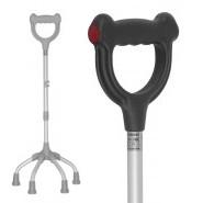 Трость четырехопорная с рукояткой, защищённой от соскальзывания руки