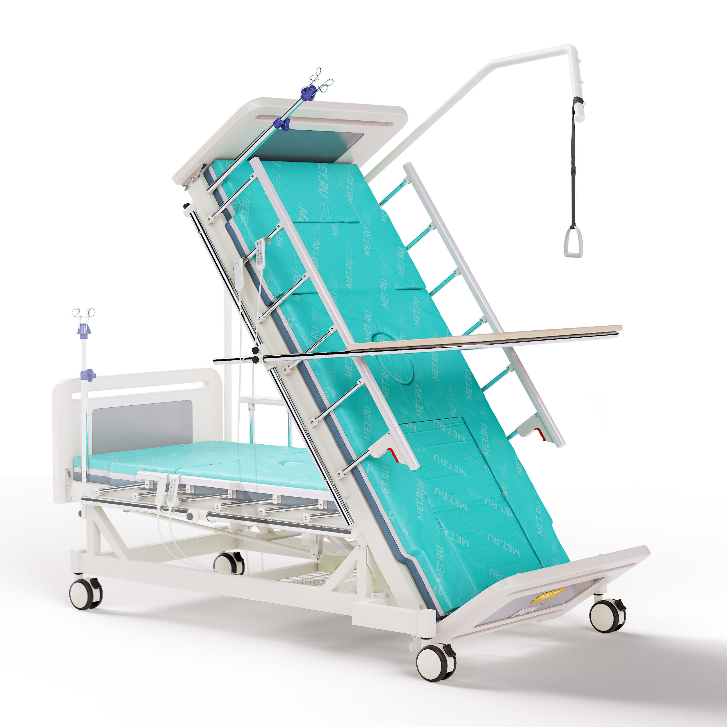 Электрическая четырёхсекционная кровать-вертикализатор с функцией переворачивания  и туалетом