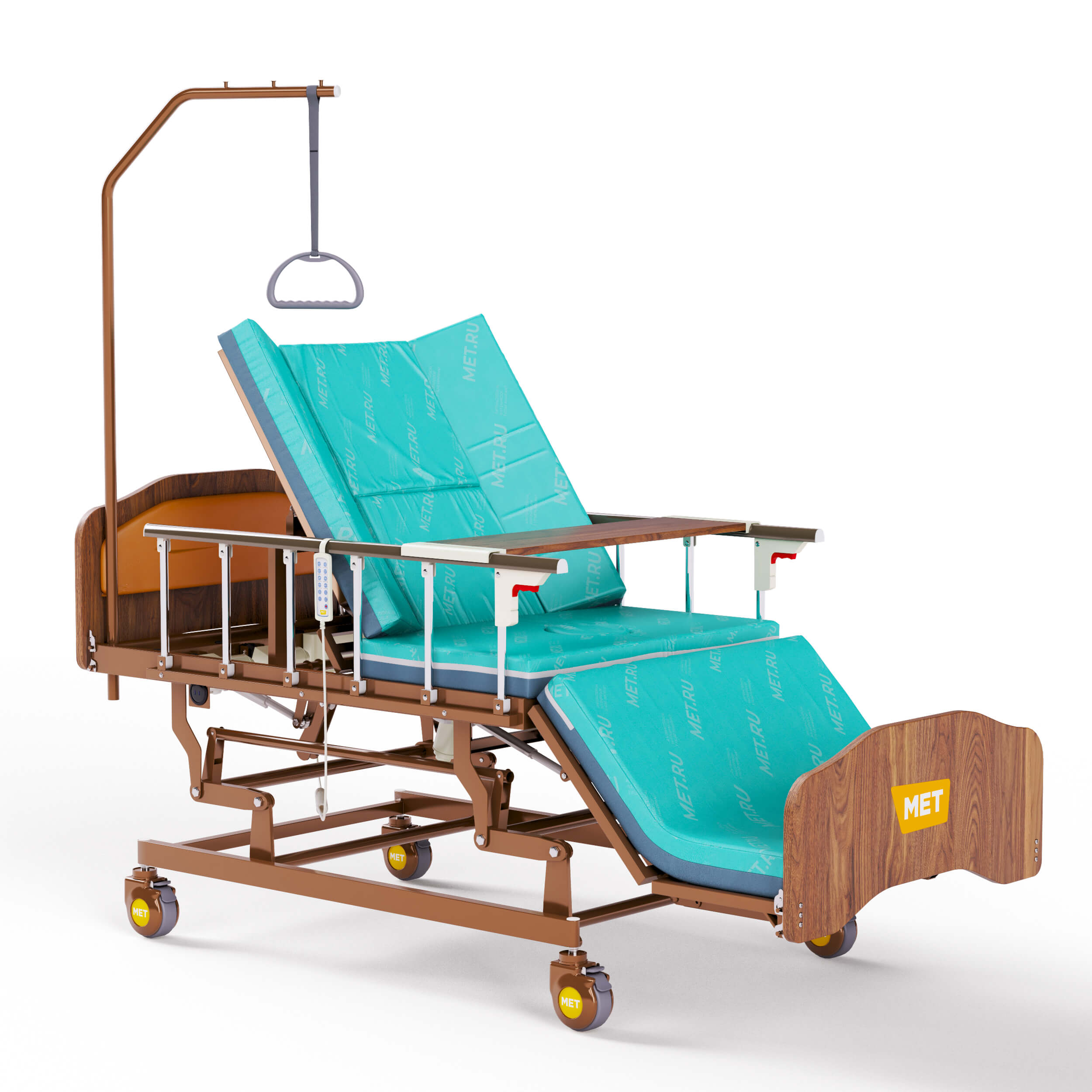 Кровать-кресло с "ушками" - для сна в положении сидя, с регулировкой высоты, с переворотом и туалетом (с матрасом)