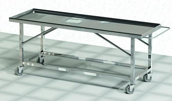 Каталка для паталогоанатомических отделений из нержавеющей стали