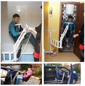 Универсальный переносной электрический подъёмник для инвалидов-колясочников