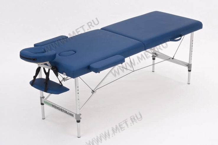 JFAL02 Складной двухсекционный массажный стол на алюминиевом каркасе, синий от производителя