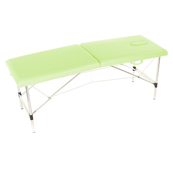 Складной массажный стол на алюминиевом каркасе, фисташковый