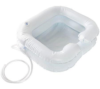 Надувная ванна для мытья головы в кровати