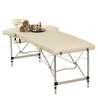 Стол массажный СУПЕРЛЕГКИЙ, алюминий, кремовый