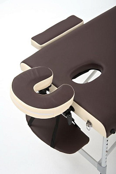 Массажный переносной стол на алюминиевом каркасе, коричневый/кремовый