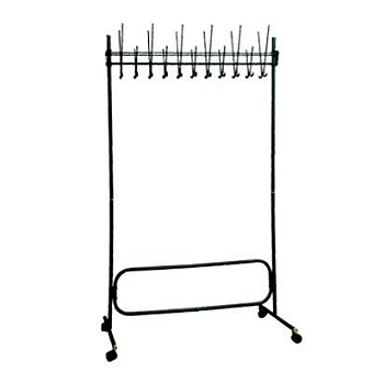 Вешалка напольная черная на колёсиках