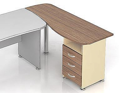 МЕТ Modern  К27.18 Тумба (правая) 3 ящика и топ, расширенный на хромированую стальную опору от производителя