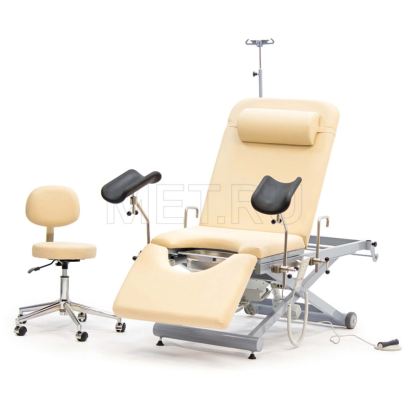 МЕТ KR 16 Гинекологическое кресло-кровать с электроприводом и со стулом для врача в комплекте