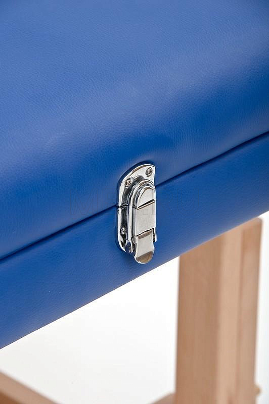 FIX-1A Массажный стационарный стол с рамой из бука и вырезом для лица, синий МЕТ