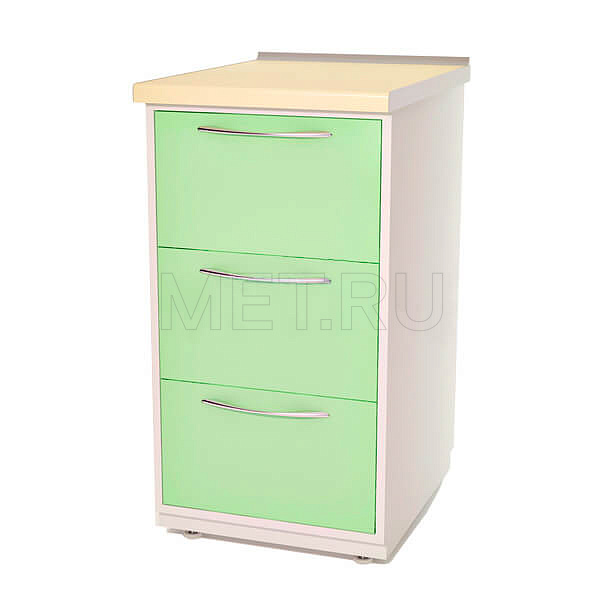 МЕТ AR-21 Сталь в полимерном покрытии Тумба с тремя выдвижными ящиками и задней отбортовкой