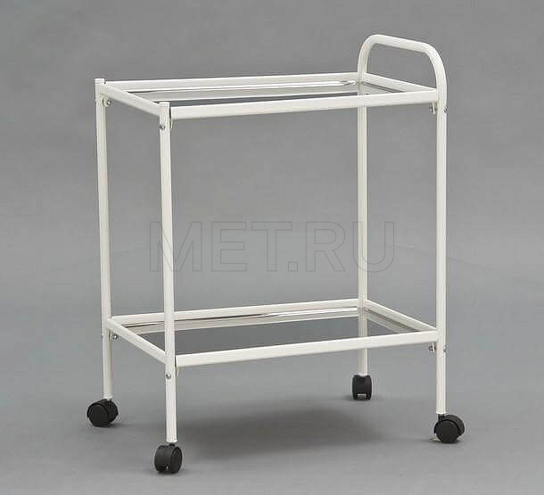 МСК-501М н/н Инструментальный столик  передвижной  с двумя полками из нерж.стали