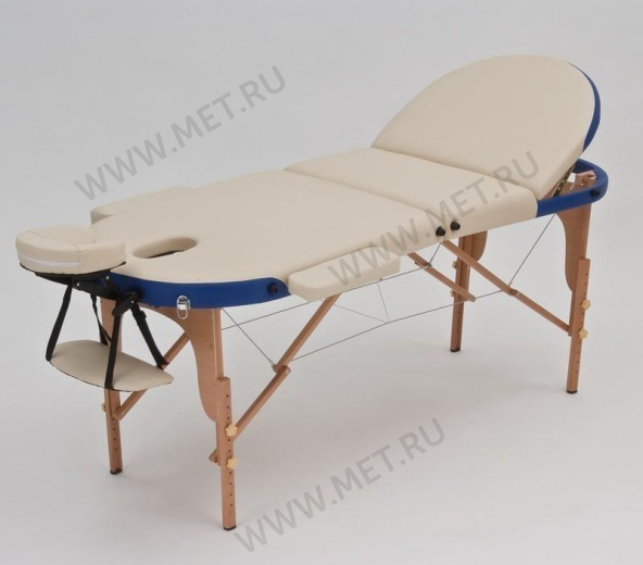 Wendermann Wood Oval-01 Стол массажный переносной на деревянном каркасе, кремовый-синий от производителя