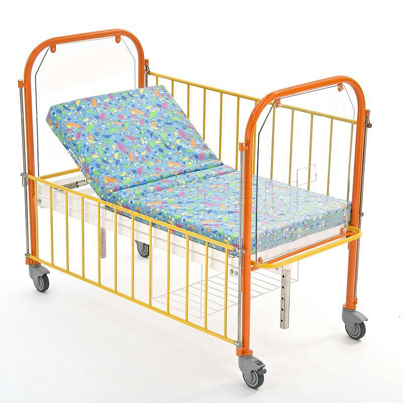 КМФД-7310 Бирюза прозр. Кровать 2-х секционная детская с регулировкой высоты и наклона ложа МЕТ