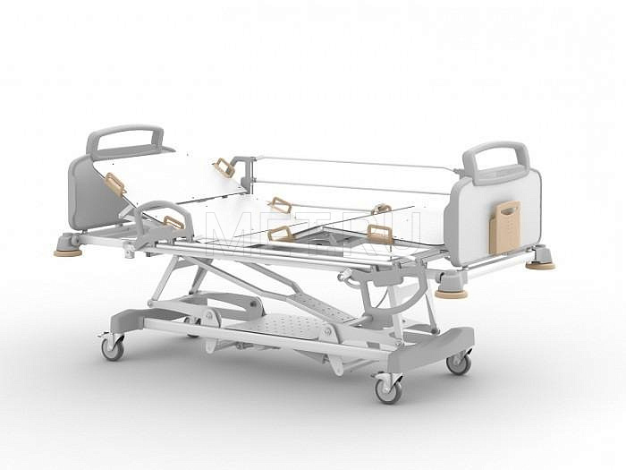 OPTIMAL SUPER (ширина ложа 800 мм) Четырёхсекционная кровать с электроприводными регулировками положения секций, высоты и наклона ложа, с дополнительно регулируемым подголовником на растомате от производителя