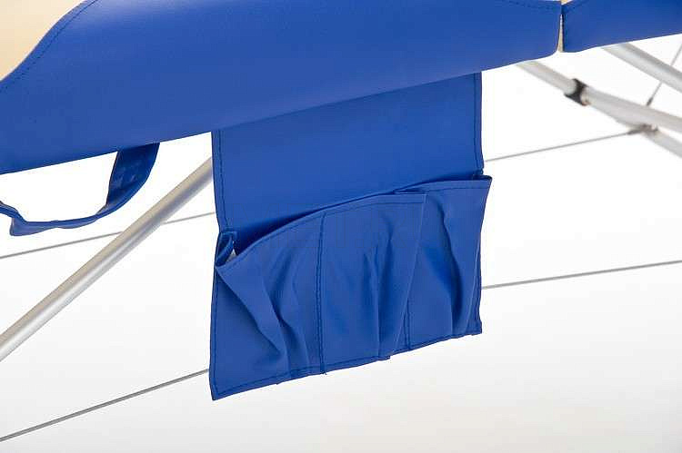 JFAL01А Стол массажный переносной 2-х секционный крем с синей волной