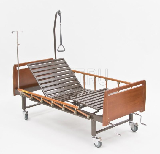 Е-8 WOOD WC Четырехсекционная кровать  для лежачих больных c туалетом МЕТ