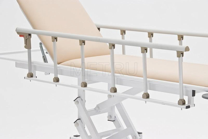 КСМ -ТБВП-02 (бежевая) Тележка для перевозки больных  с гидроприводом, рентгенопрозрачная головная секция МЕТ