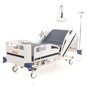 Кровать реанимационная с панелью управления для медсестры, пультом пациента и пультом в боковом ограждении
