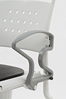 Туалетный стул с санитарным оснащением, усиленный, серый/серый