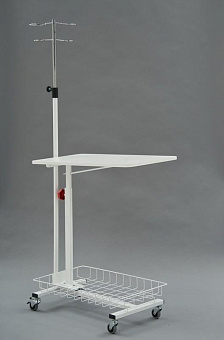 Столик прикроватный с откидной столешницей, корзиной и инфузионной стойкой