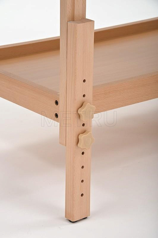 FIX-1A Массажный стационарный стол с рамой из бука и вырезом для лица, синий MET