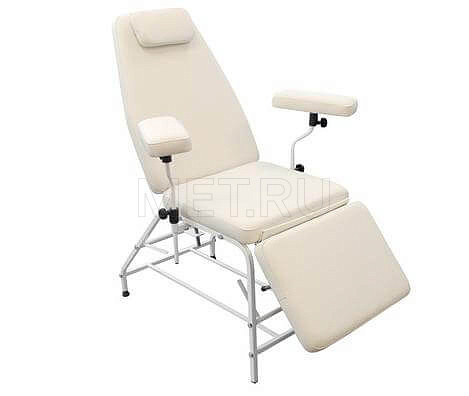 ДР04(Т) Кресло донорское каркас белый, к/з Dollaro Crearn (кремовый)