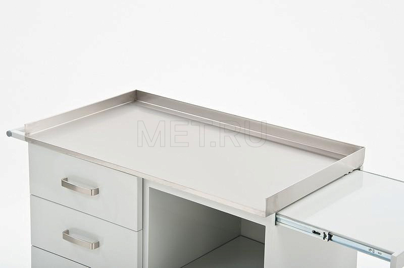 МЕТ AR–45 Столик мобильный для анестезиолога  , столешница-нерж