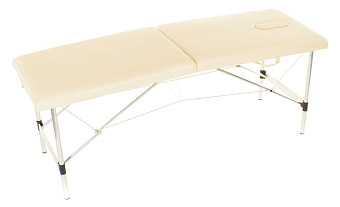 Складной массажный стол на алюминиевом каркасе, бежевый