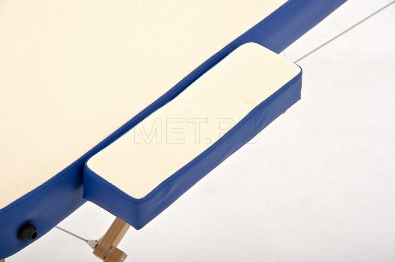 JF-AY 01 Стол массажный складной деревянный, трёхсекционный, кремово-синий