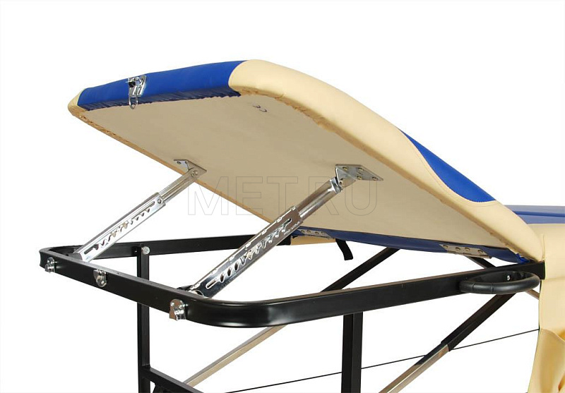 JFST02 (БЕЖ/СИН) Стальной массажный стол с поднимающейся лимфодренажной секцией МЕТ