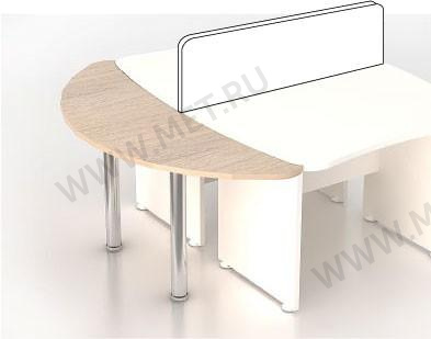 МЕТ Modern К45.18 Приставка большая для двух столов с перегородкой на рифлёных алюминиевых опорах от производителя