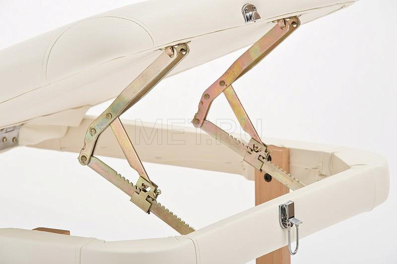 FIX-1A NEW Массажный стационарный стол с рамой из бука и вырезом для лица, кремовый МЕТ