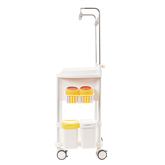 Тележка медицинская с выдвижными ящиками и стойкой для растворов