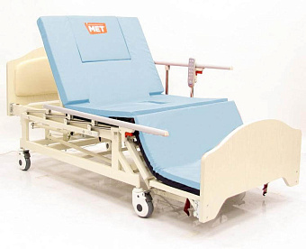 Медицинские кровати для дома, электрическая, БЕЖЕВАЯ с мягкой вставкой в головной спинке