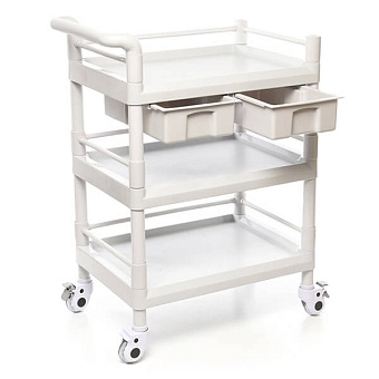 Стол манипуляционный пластиковый с двумя выдвижными ящиками