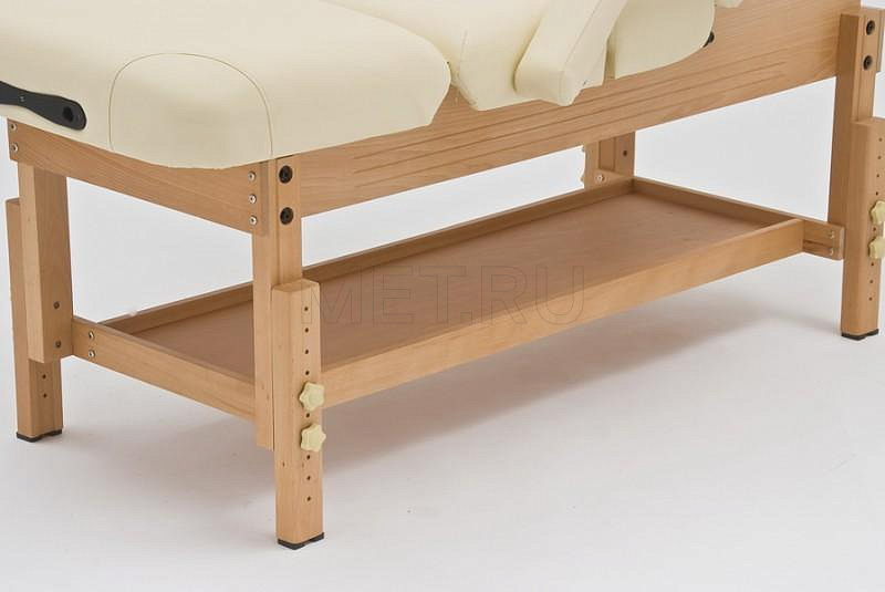 Wendermann Wood 0A Стол массажный стационарный с рамой из бука, бежевый MET