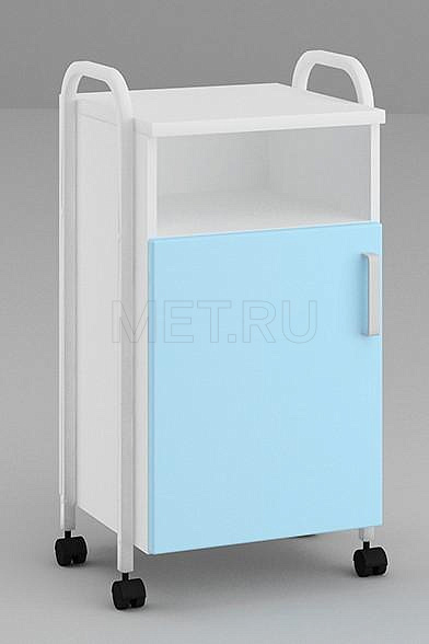 Тумба прикроватная с металлическими отбортовками, нишей и дверцей ТМ04-00 МДФ Тумба прикроватная с металлическими отбортовками, нишей и дверцей