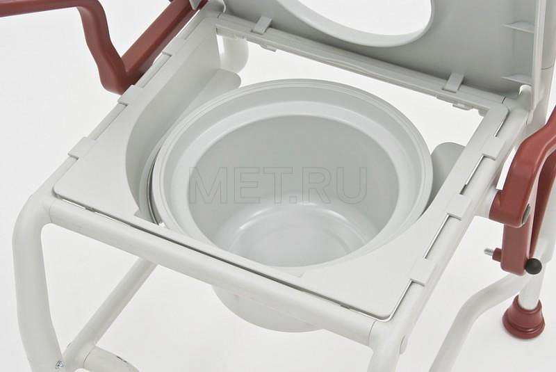 Rebotec Kiel, Германия Туалетный стул с санитарным оснащением, усиленный, серый/рубин MET