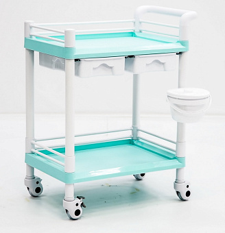 Пластиковый манипуляционный стол с двумя полками и двумя ящиками