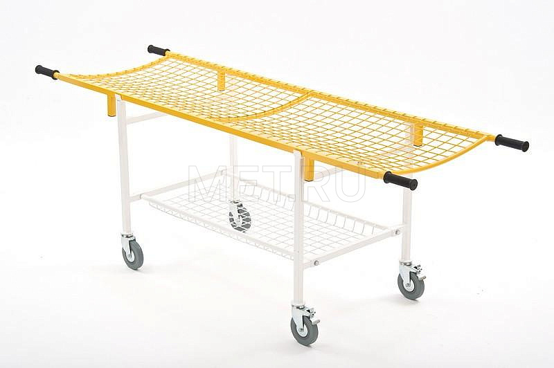 МЕТ ТПБ-01 Тележка для перевозки больных со съёмными носилками (ложе-сетка) МЕТ