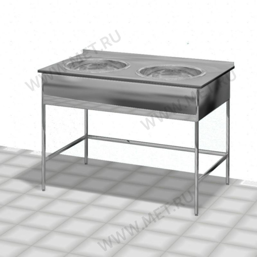 МЕT-BM2.1 Моечный стол с двумя накладными мойками, глубиной 150 мм от производителя